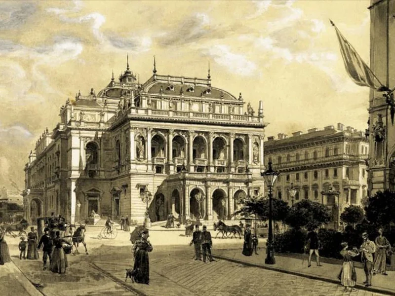 1858-Tivadar Dörre - Il Teatro dell'Opera di Budapest